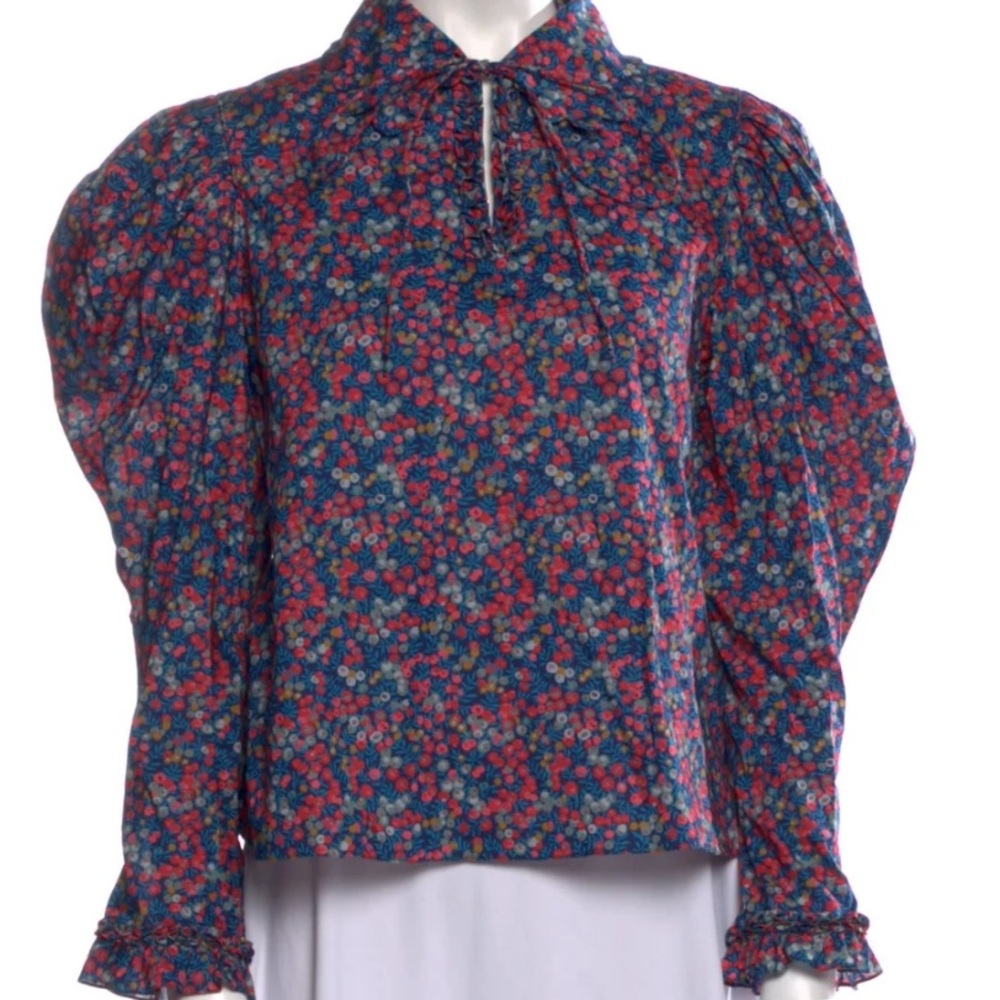 NWT HorrorVacui Liberty Of London Floral Blouse Small S Boho Puff Sleeve Shirt - Picture 11 of 12